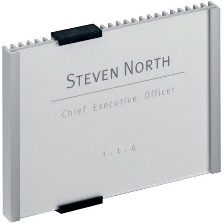 Durable Office Products Information Sign, 6-1/16inx1/2inx4-5/16in, Acrylic Front Panel DBL480123